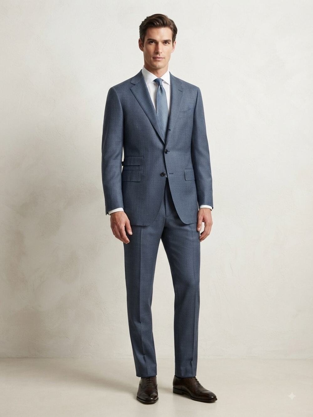 Elevee blue custom suit 2 button sz 38 S jacket pants